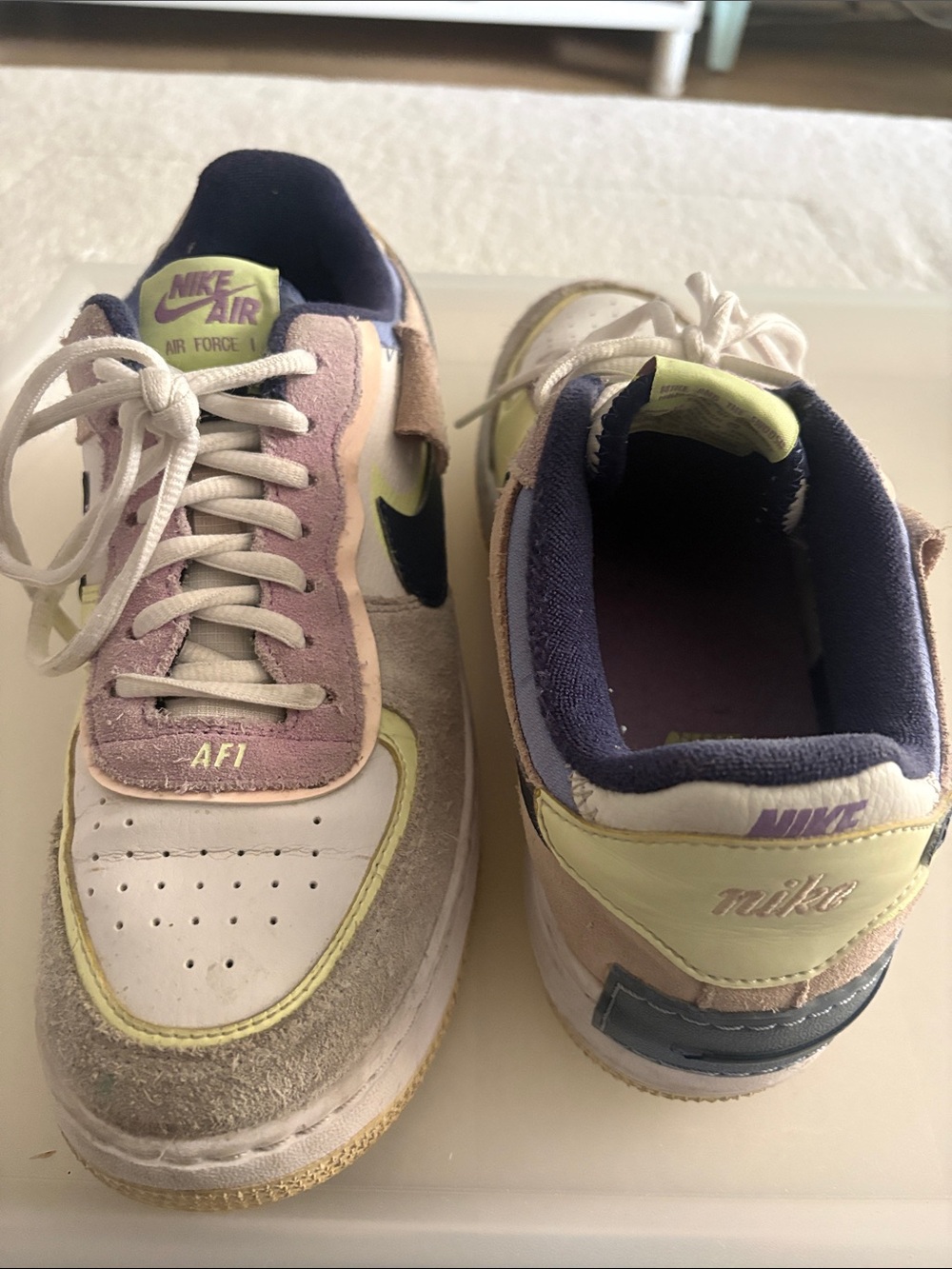 Women’s Nike Air AFI Low-Top Sneakers in Pastel Yellow & Purple